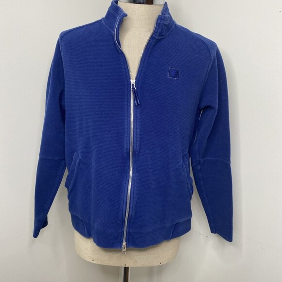 Nike RF Roger Federer Mens Jacket Size Medium Blue Full Zip Tennis Pockets Knit